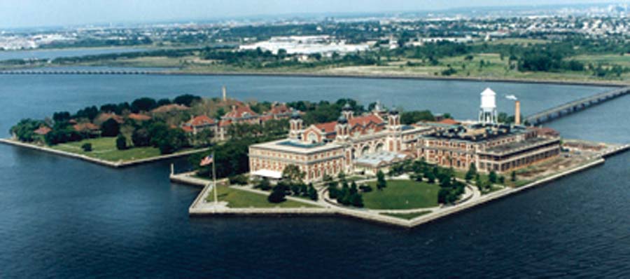 <strong>Figure 67. View of Ellis Island</strong> and immigration station today. <em>(National Park Service)</em>