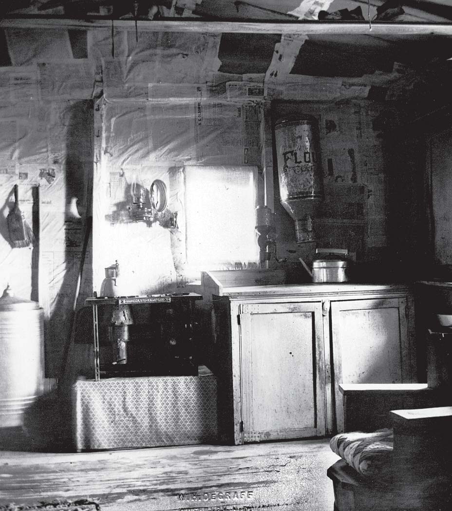 Interior of a sod home
