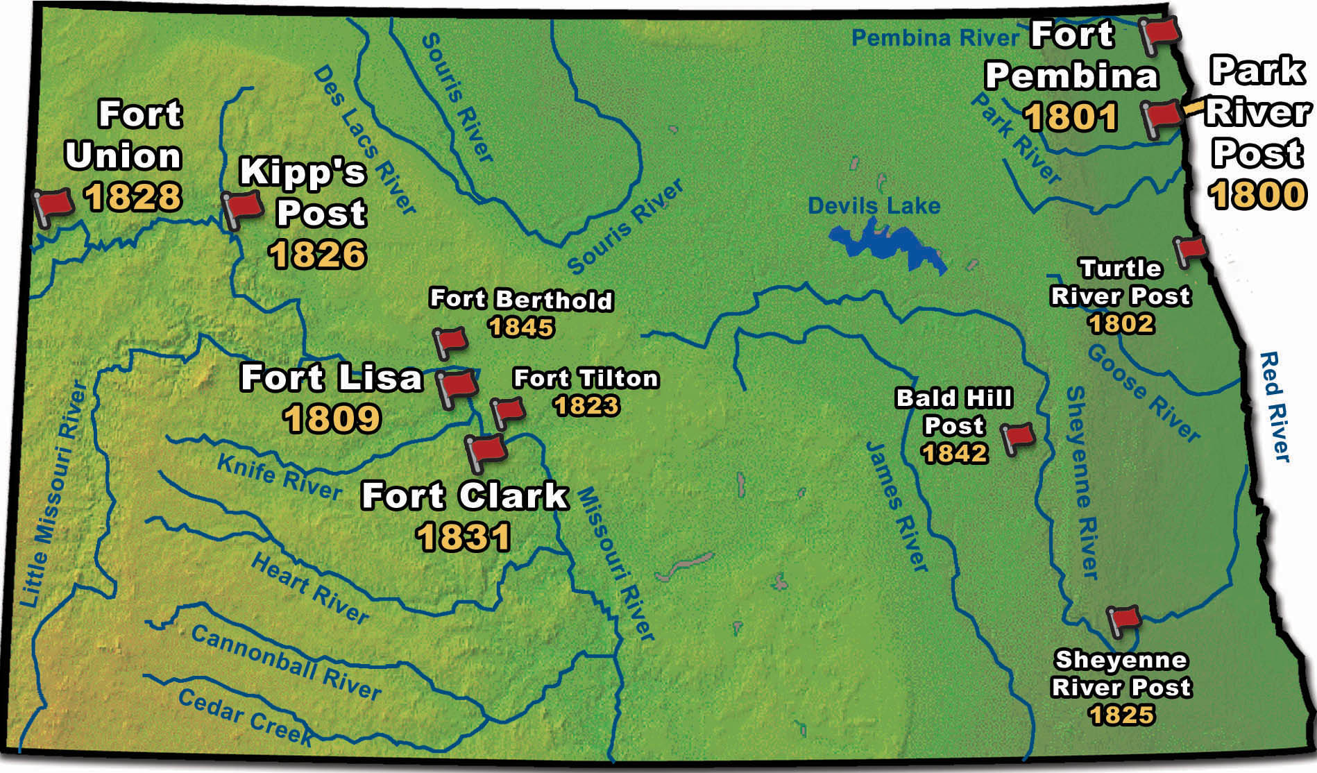 Map of the Fur Trading Posts