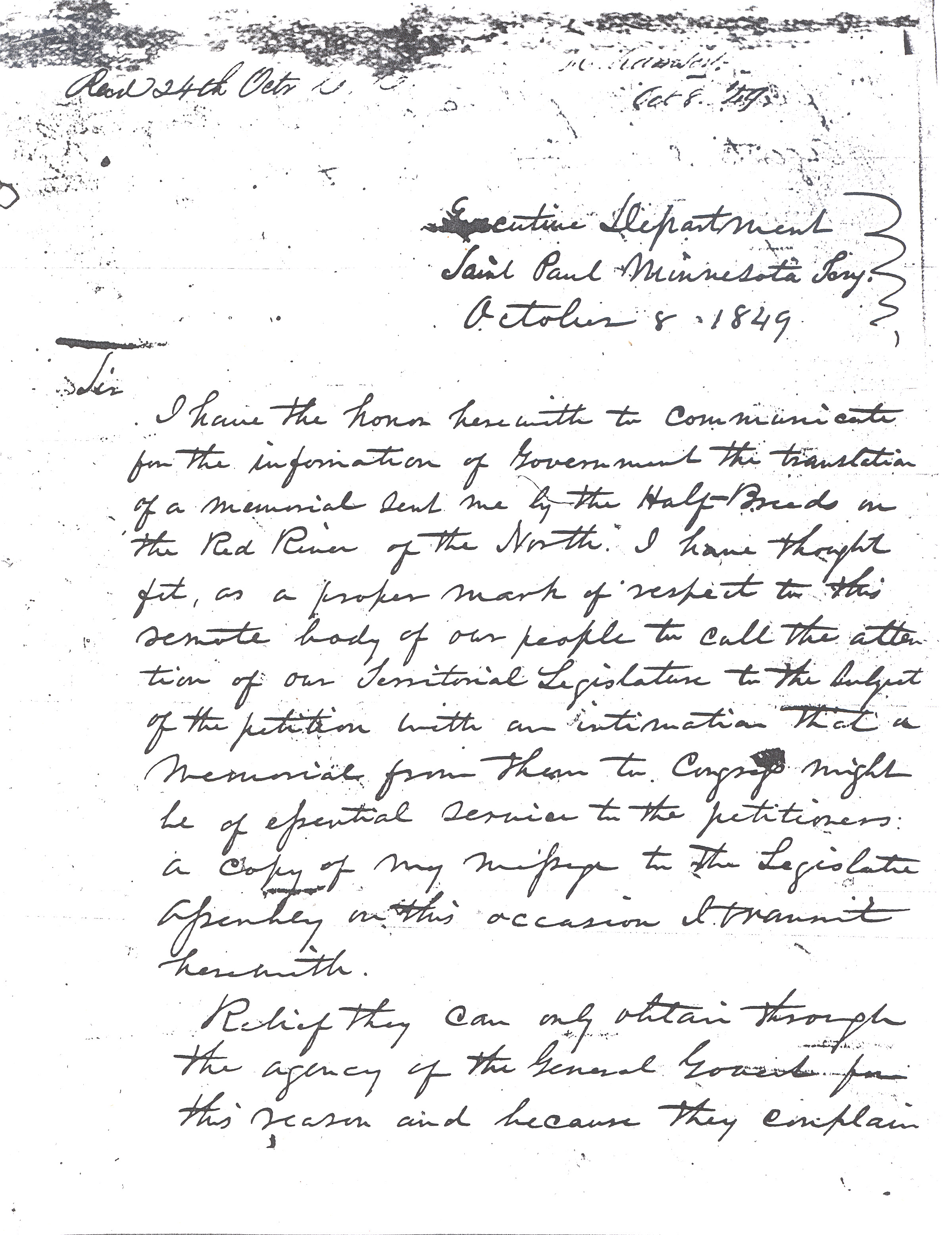 Ramsey letter, page 1