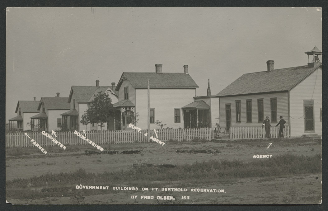 Government buildings on Fort Berthold Indian Reservation Elbowoods ND photo by Fred Olsen