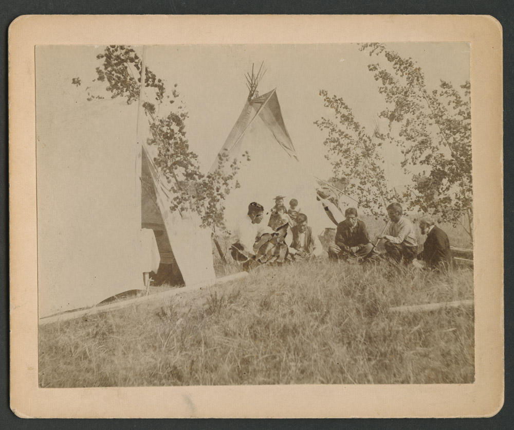 Dr Charles L Hall and Indians - Fort Berthold Reservation