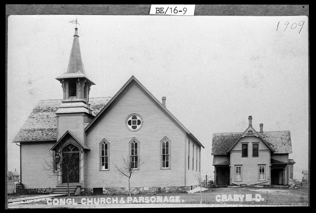 0032-BE-16-09  Congregational Church and Parsonage, Crary, 1909