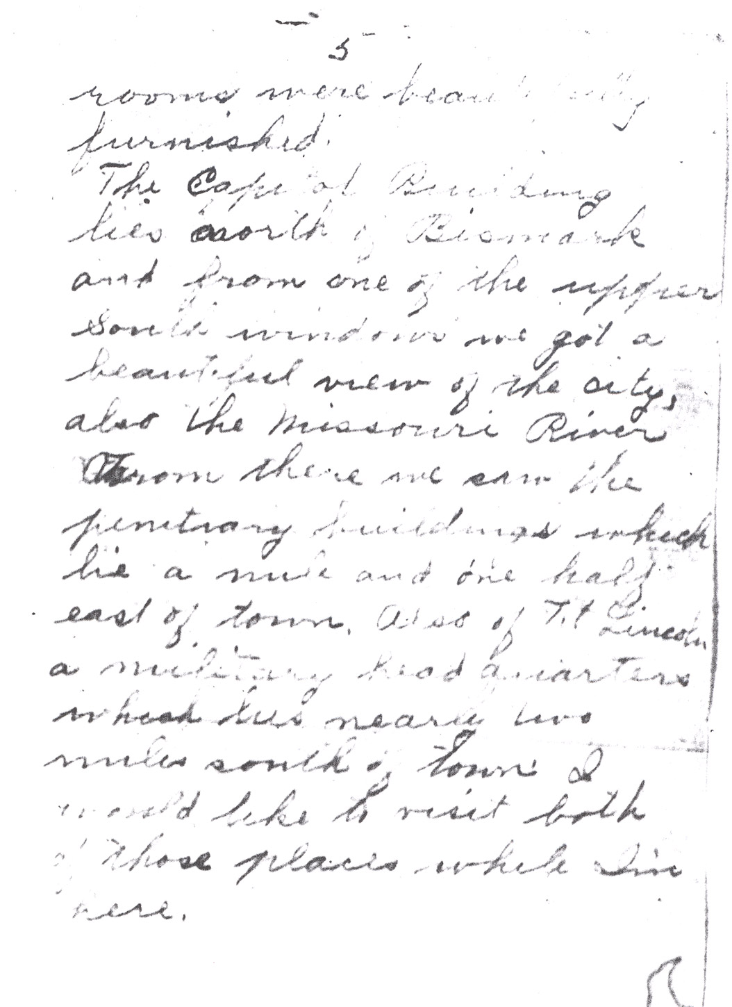 Effie Clinkenbeard Letter, original and transcript (Page 5)