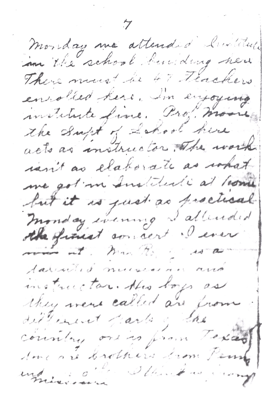 Effie Clinkenbeard Letter, original and transcript (Page 7)