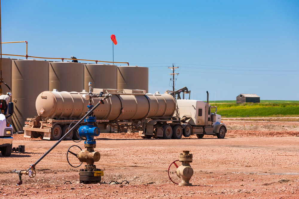 Tanker trucks are also used to transport oil and NGL.