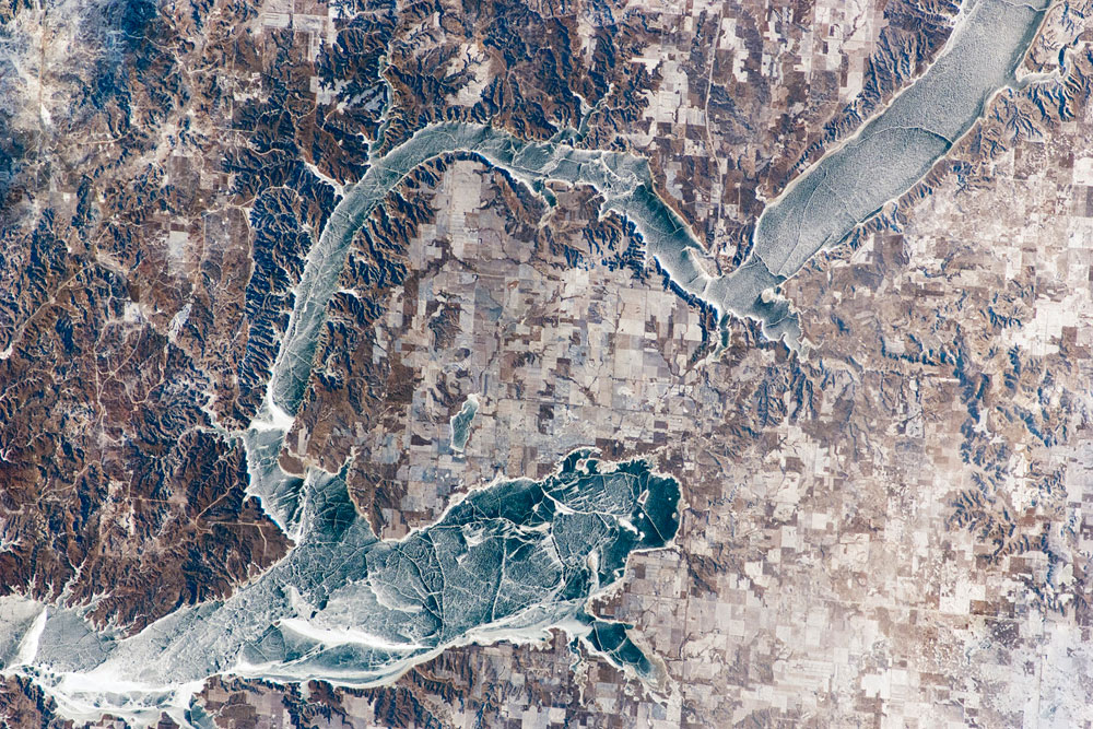 Lake Sakakawea from Space