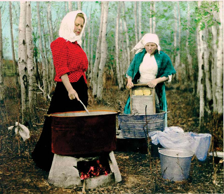 Wash day on the homestead