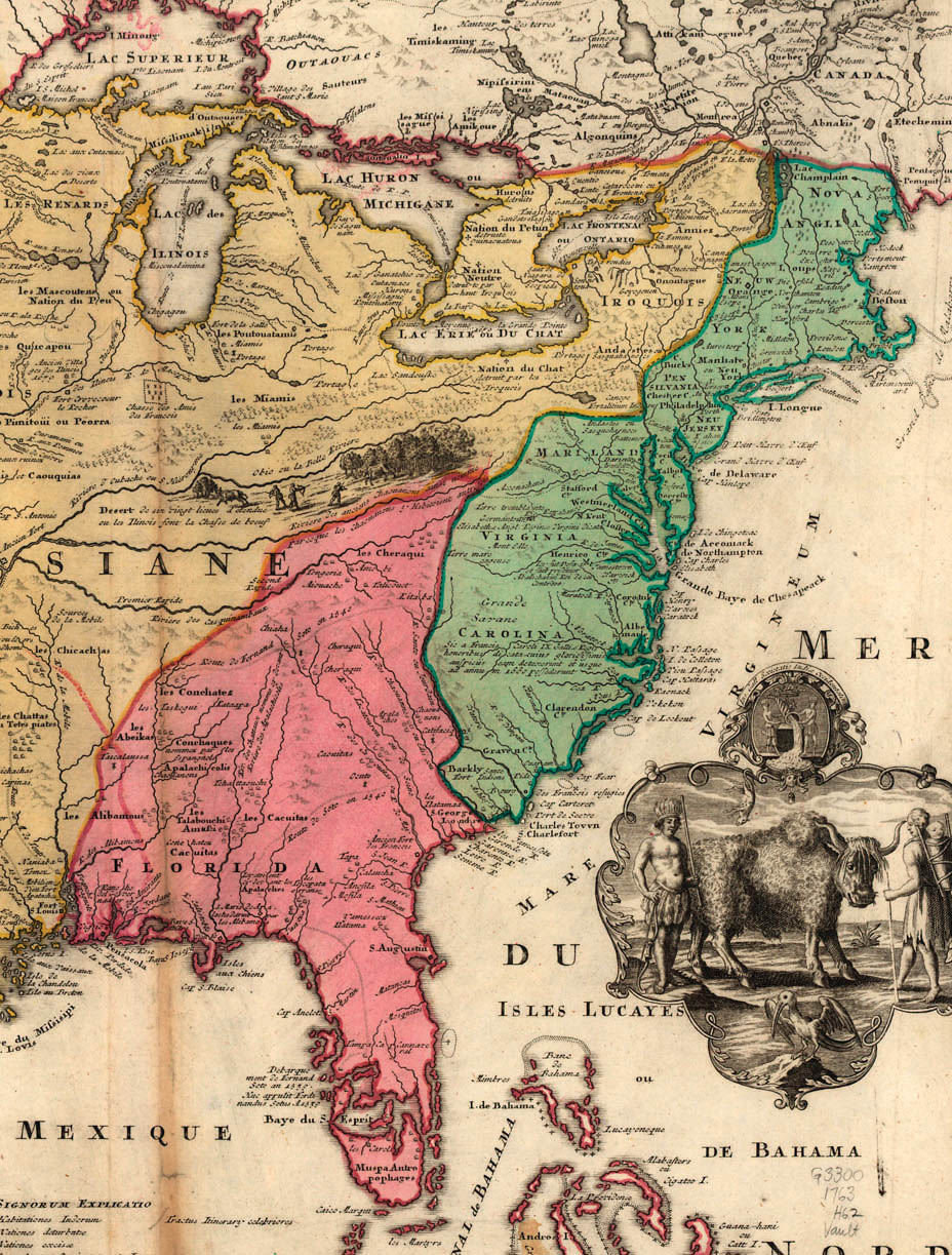 Map of America, about 1763.