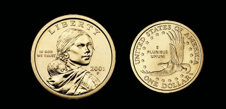 The Sakakawea golden dollar