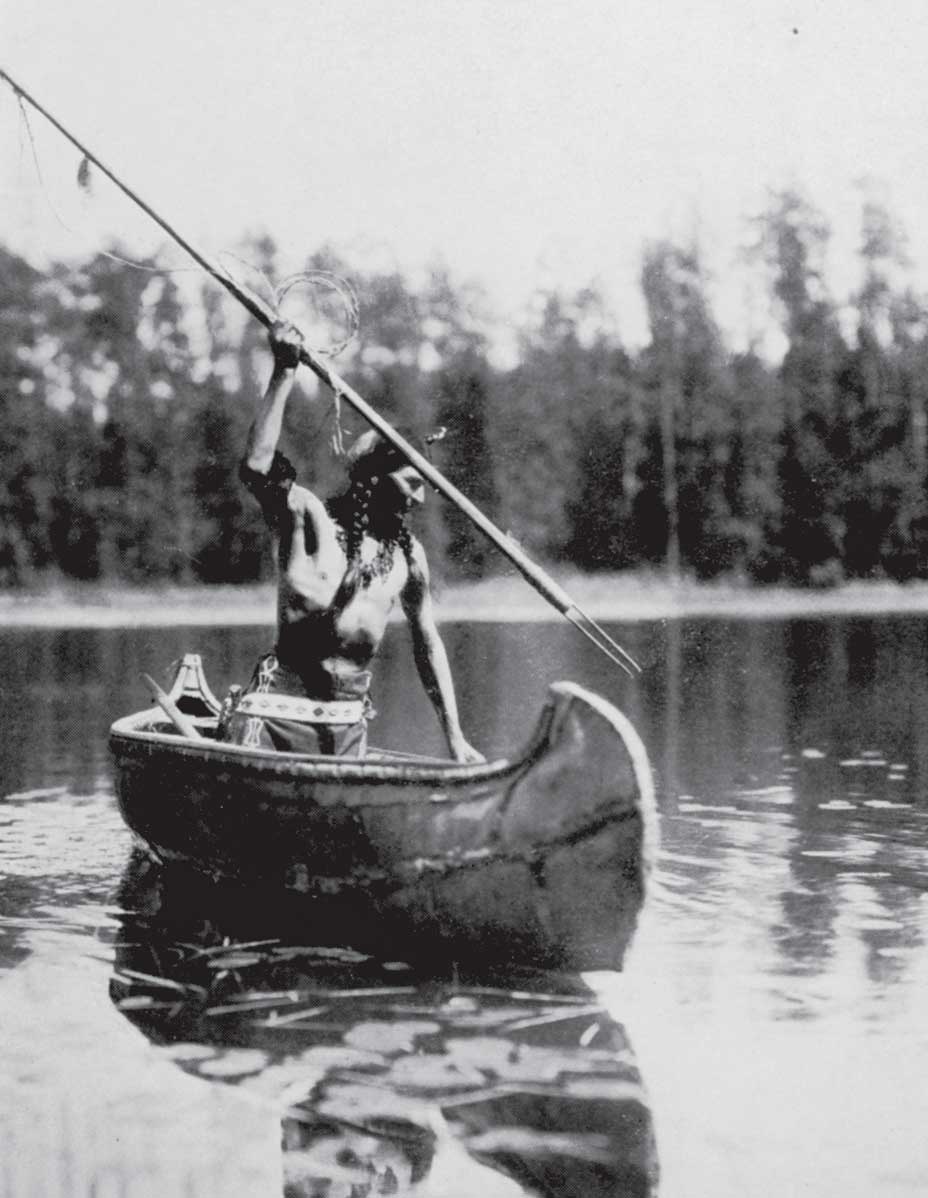Birch-bark canoe.