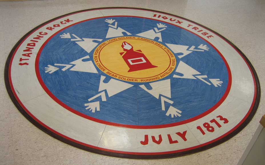 Logo for the Standing Rock Sioux Reservation.