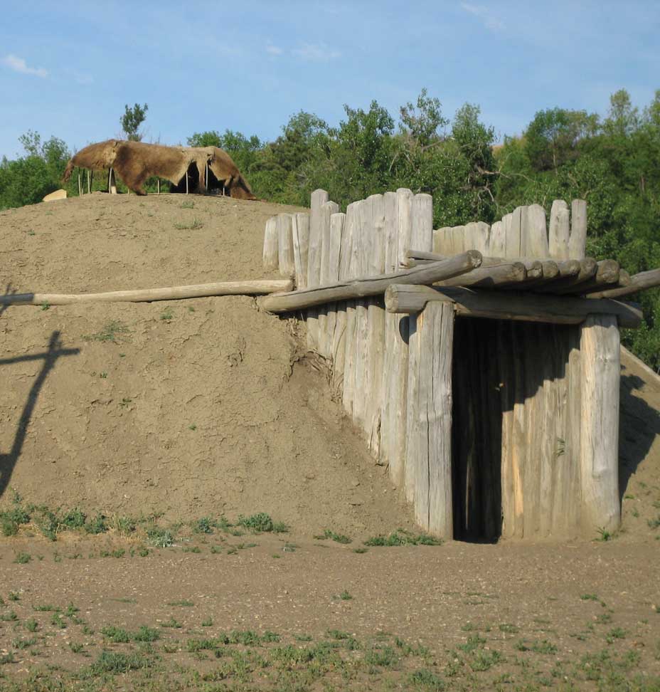 The earthlodge is a domed-shape home