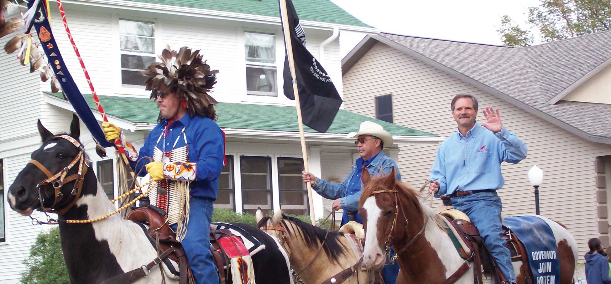 North Dakota Governor John Hoeven taking part in the Parade of Champions.