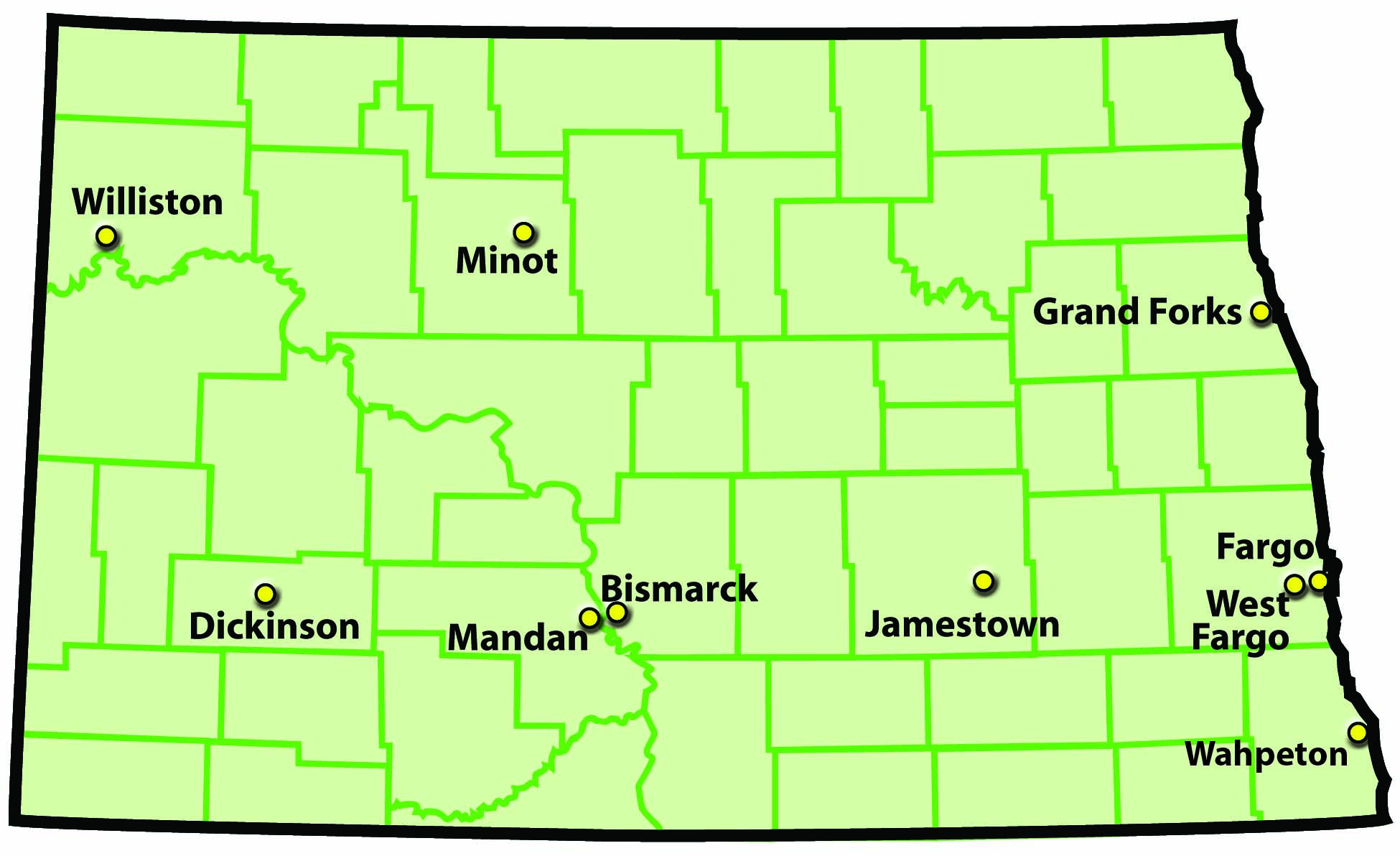Major Cities of North Dakota