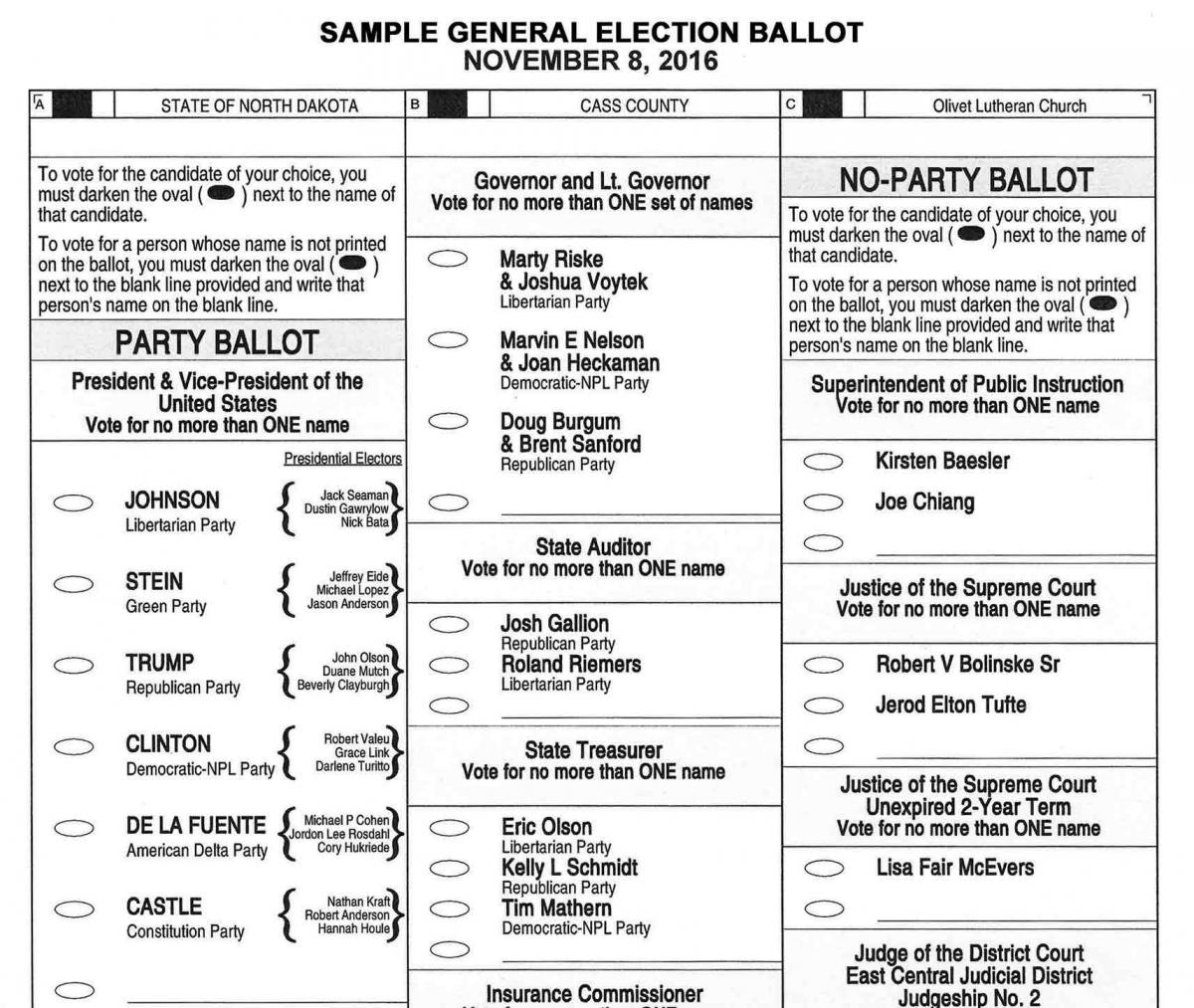 A sample ballot.