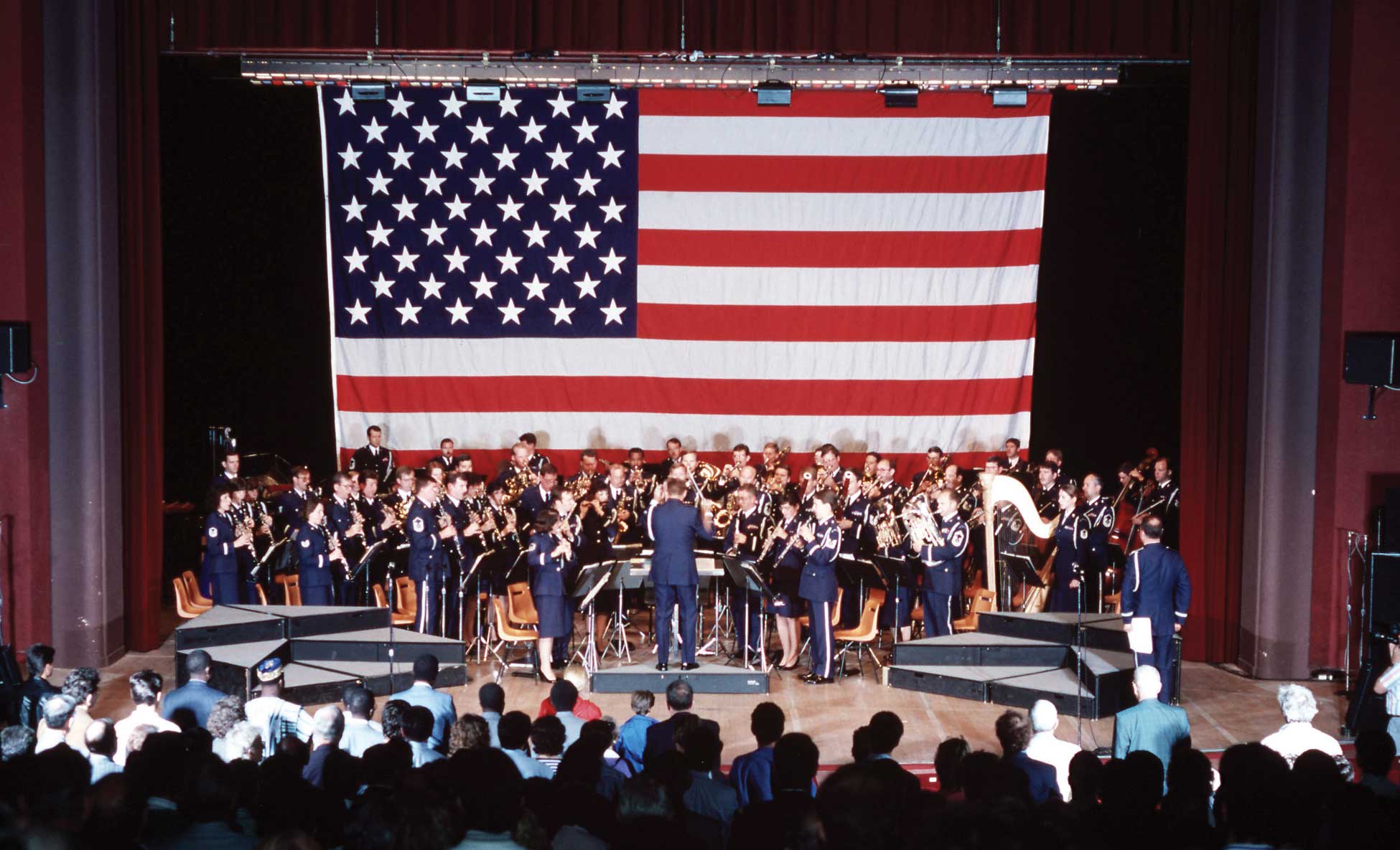 U.S. Air Force band playing the National Anthem.