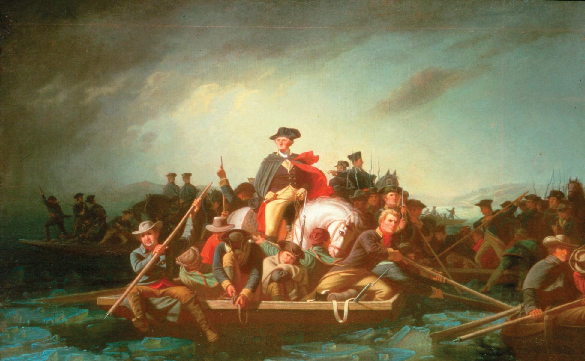 Washington crossing the Delaware River