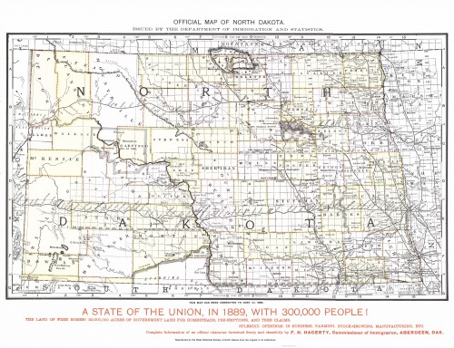 Official map of North Dakota