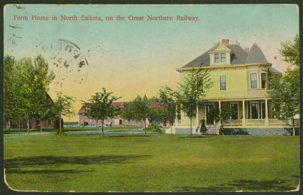 Farm home on Great Northern Railway