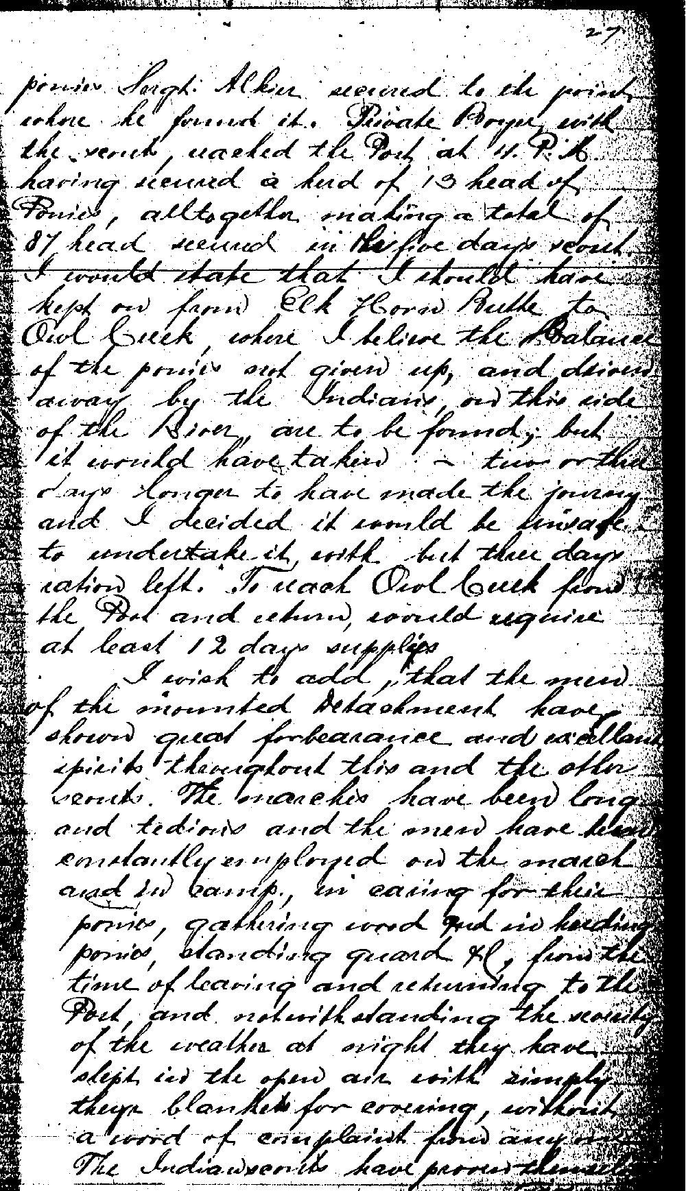 When Army horses went missing, Dakota Army Scouts were sent to locate them. The unnamed lieutenant who wrote the report was mystified by the Scouts reluctance to report another Dakota as having been involved with the loss of the ponies. But, the officer also states that the Scouts performed their duties well. 