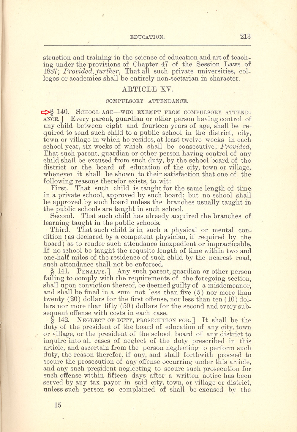 Chapter 62, Article XV, Section 140