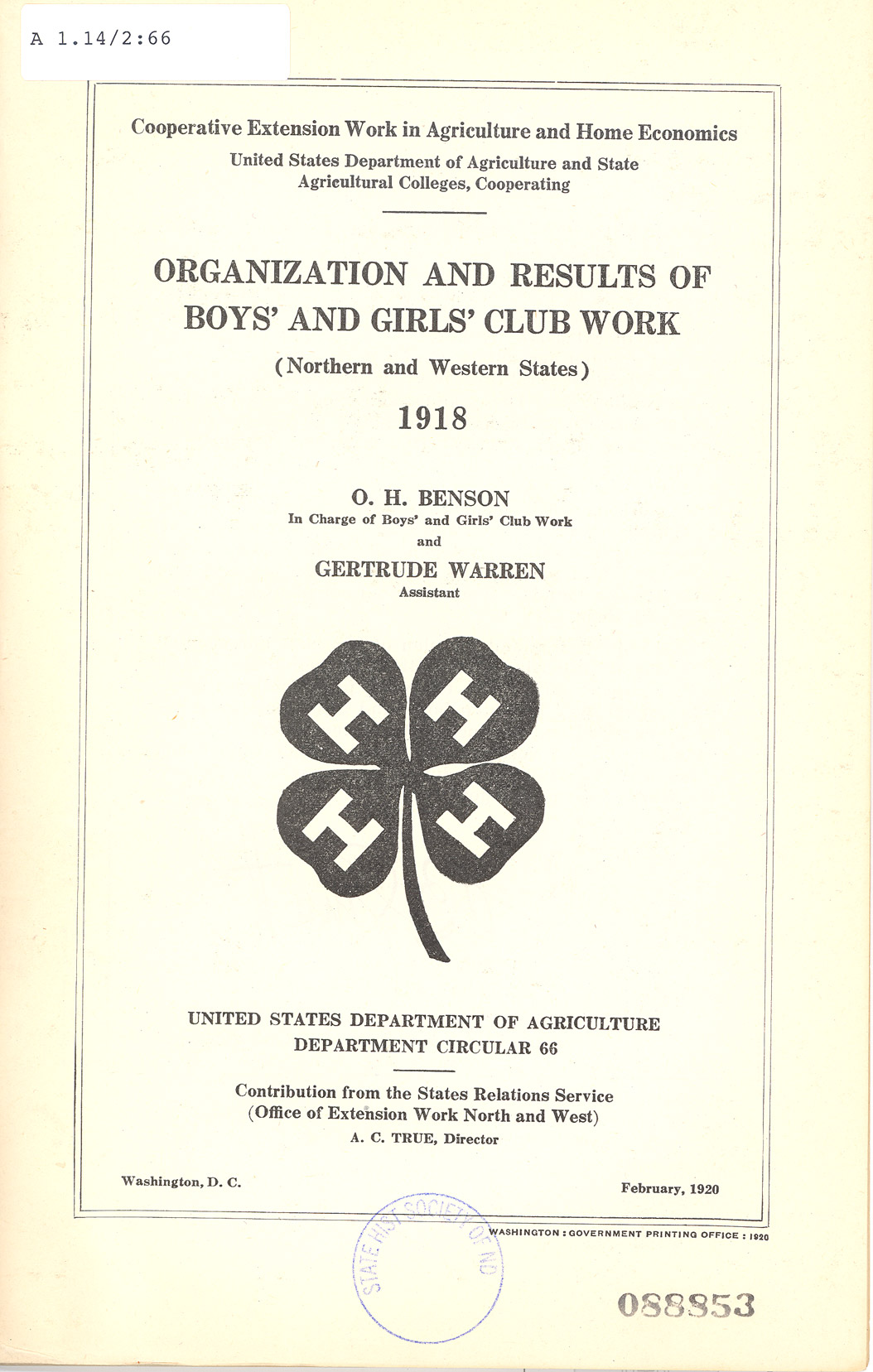 The 4H symbol signified clubs for farm boys and girls.