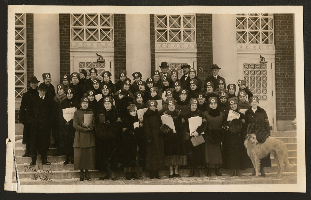 On the home front, women and men in towns and rural communities worked for the Red Cross.