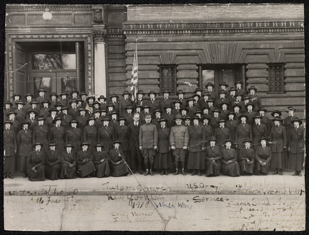 Nurses preparing to embark for France.