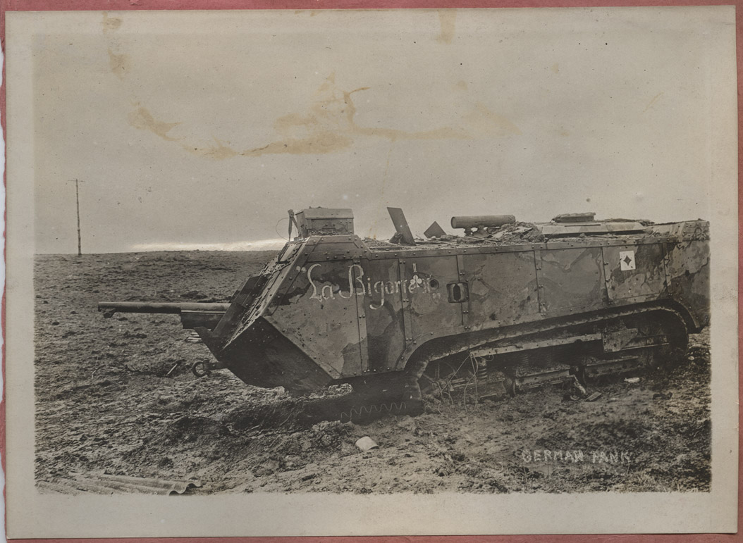 Disabled German Tank during World War I