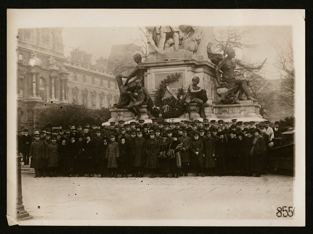 The American Red Cross established its wartime headquarters in Paris.