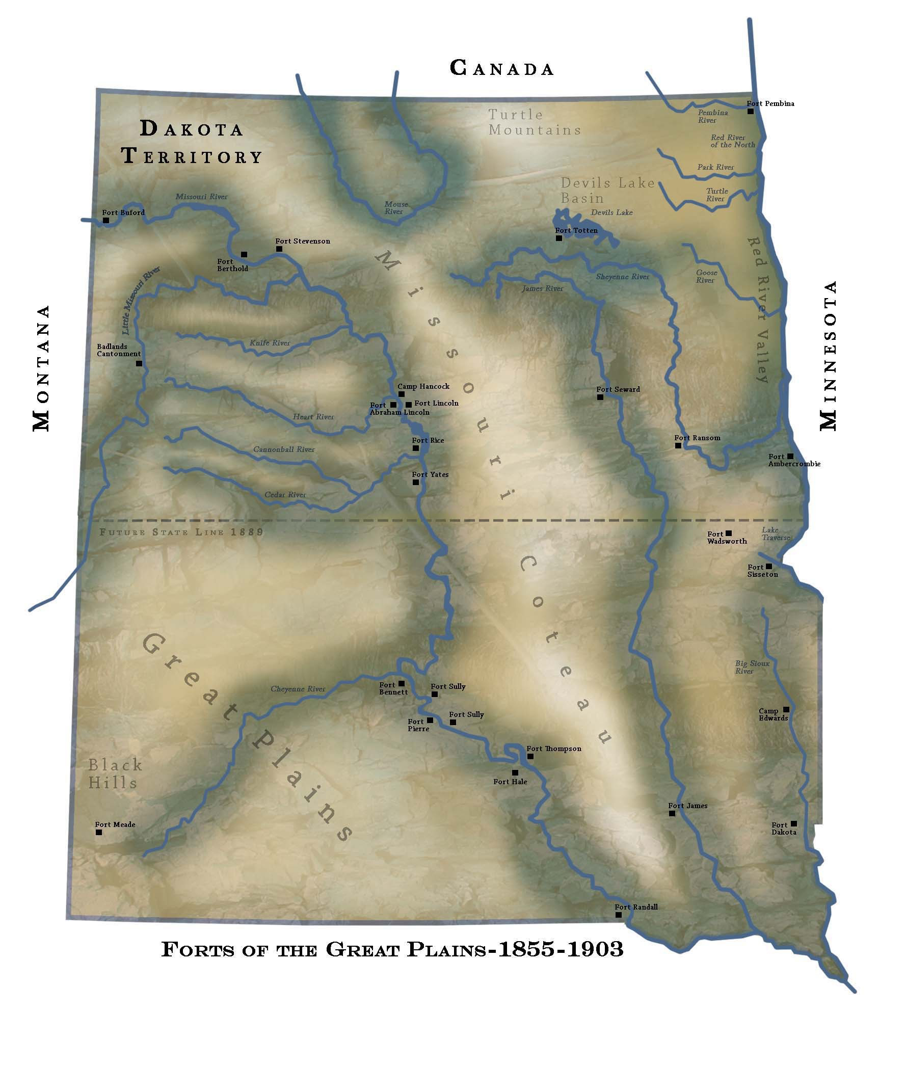 Map Forts of North Dakota