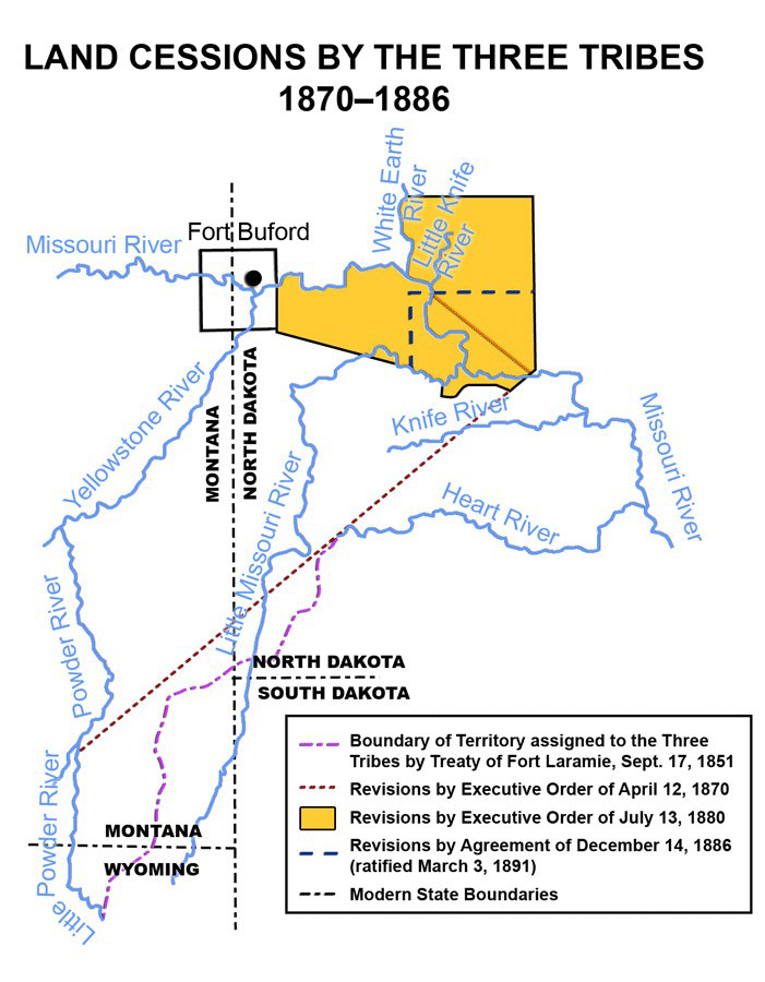 Map: Lands Cessions by the Three Tribes