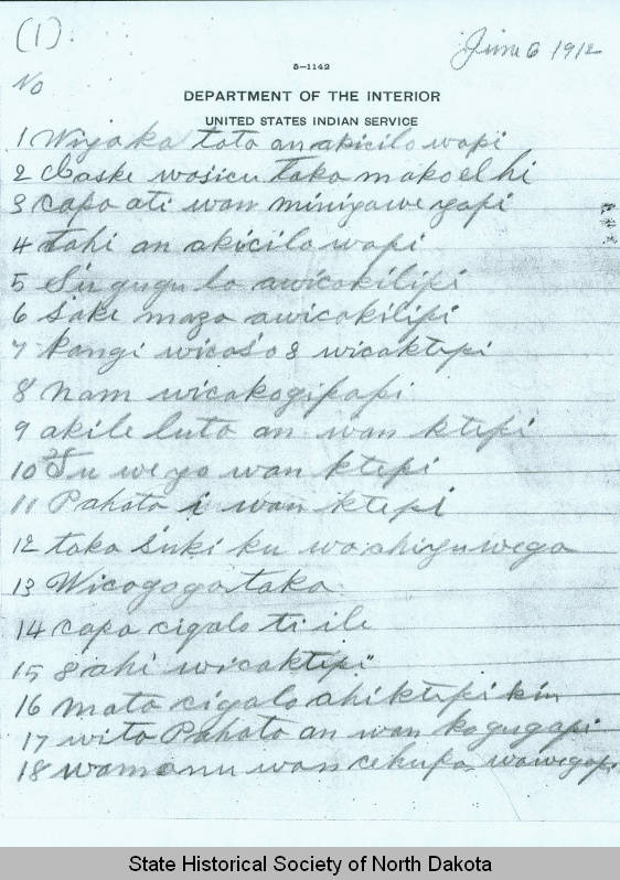 Beede's handwritten count