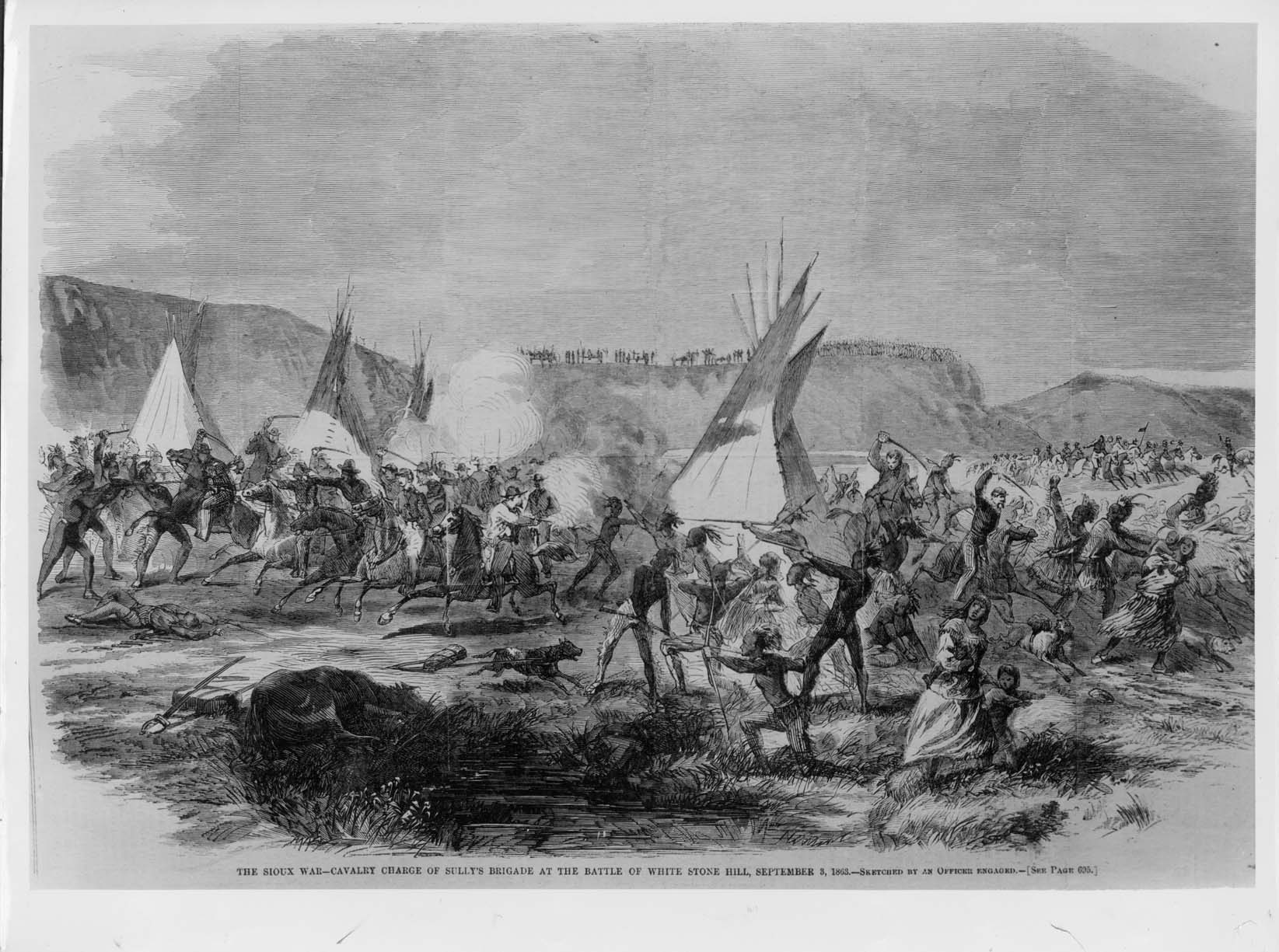 Cavalry charge of Sully's brigade at the battle of White Stone Hill.