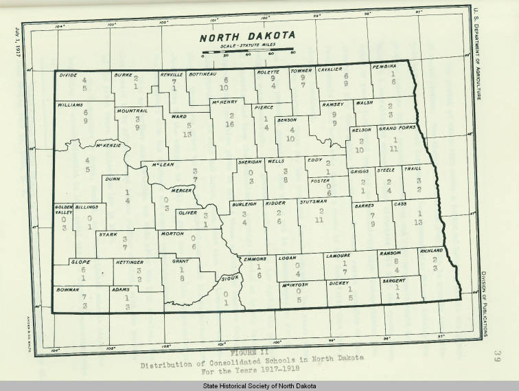 Consolidated schools in ND 1917-1918