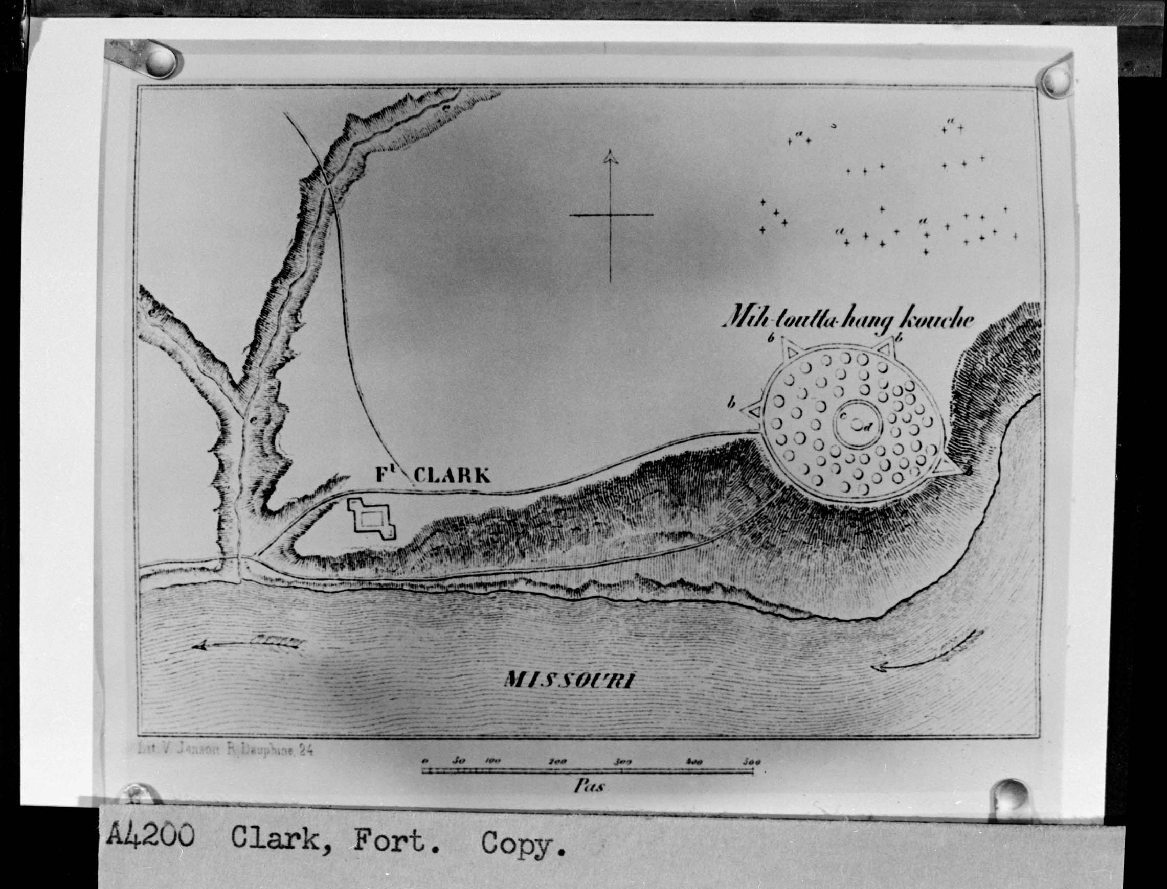 Map of Fort Clark and Mih-toutta-hang-kouche