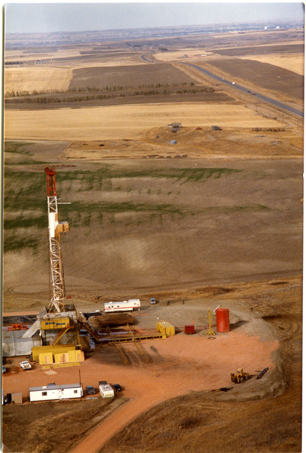 Overview of oil well on pad