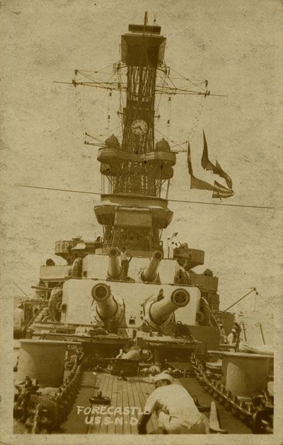 Two tiers of 12 inch guns of the USS North Dakota