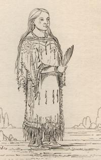 Drawing of Mandan Woman