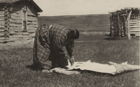Scraping a Hide at Fort Berthold